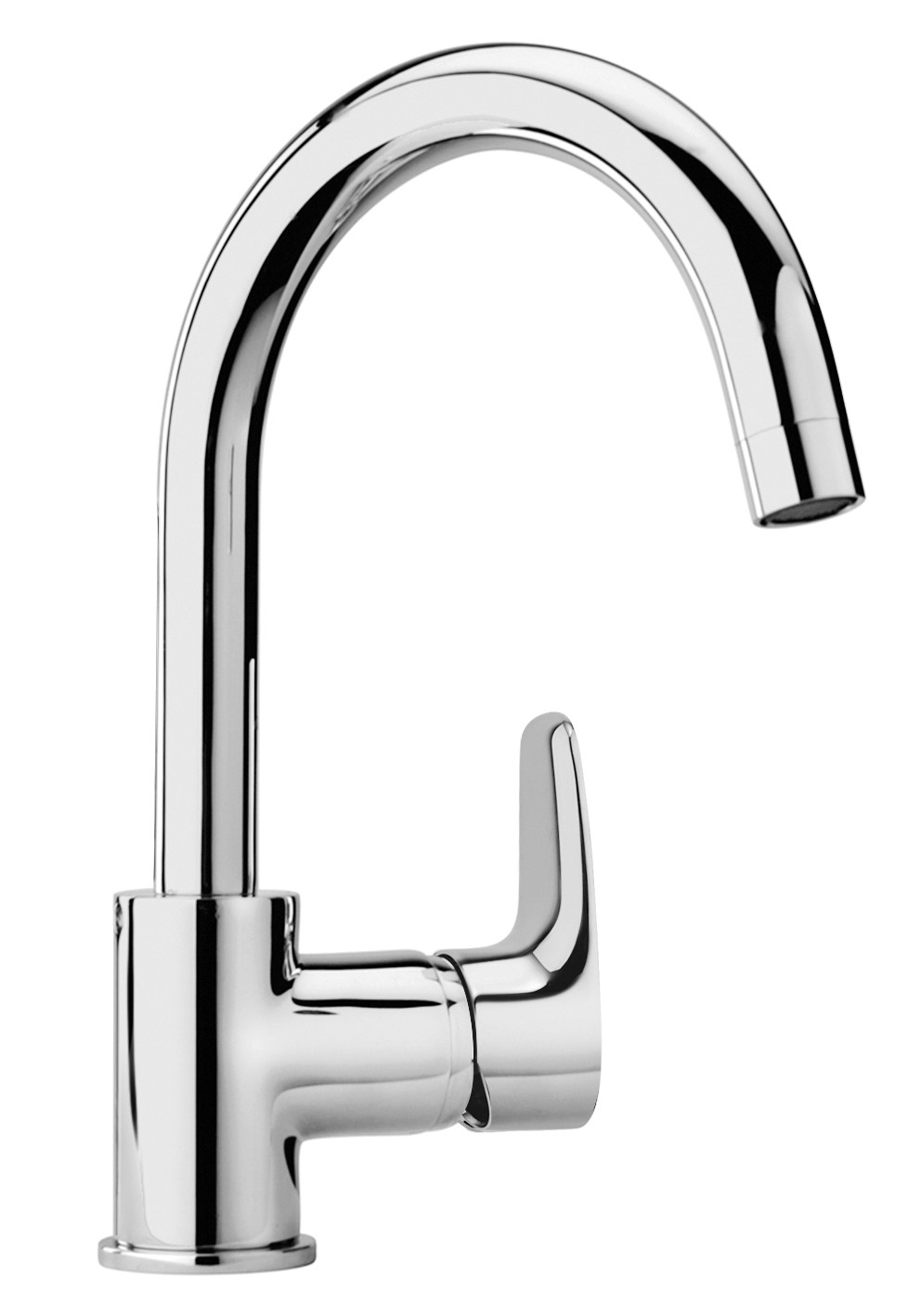 Basin mixer, swivel spout