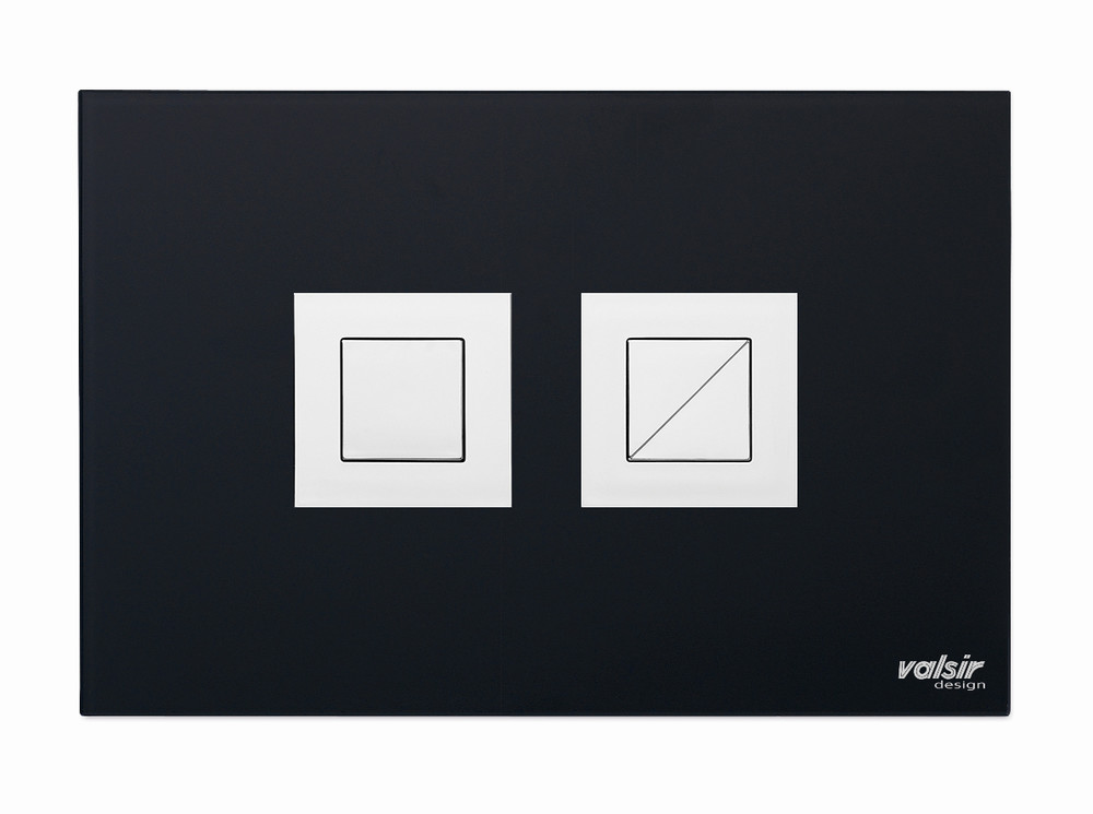Pneumatic black Corian push plate square