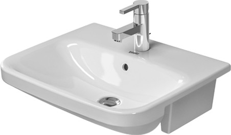 Semi-recessed basin