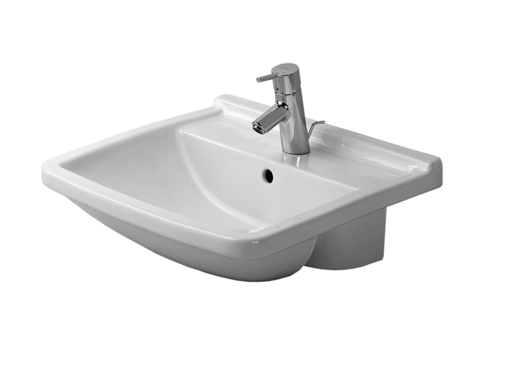 Semi-recessed basin