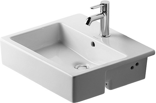 Semi-recessed basin