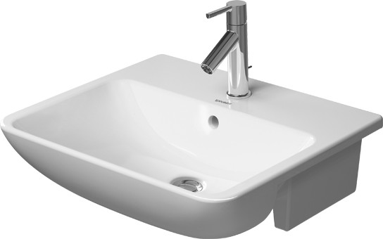 Semi-recessed basin