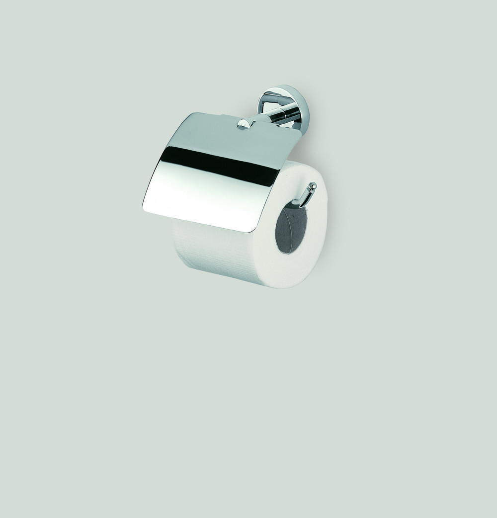 Toilet roll holder with cover