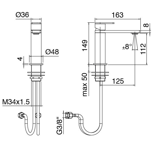 Zazzeri Q316 Basin Mixer Body