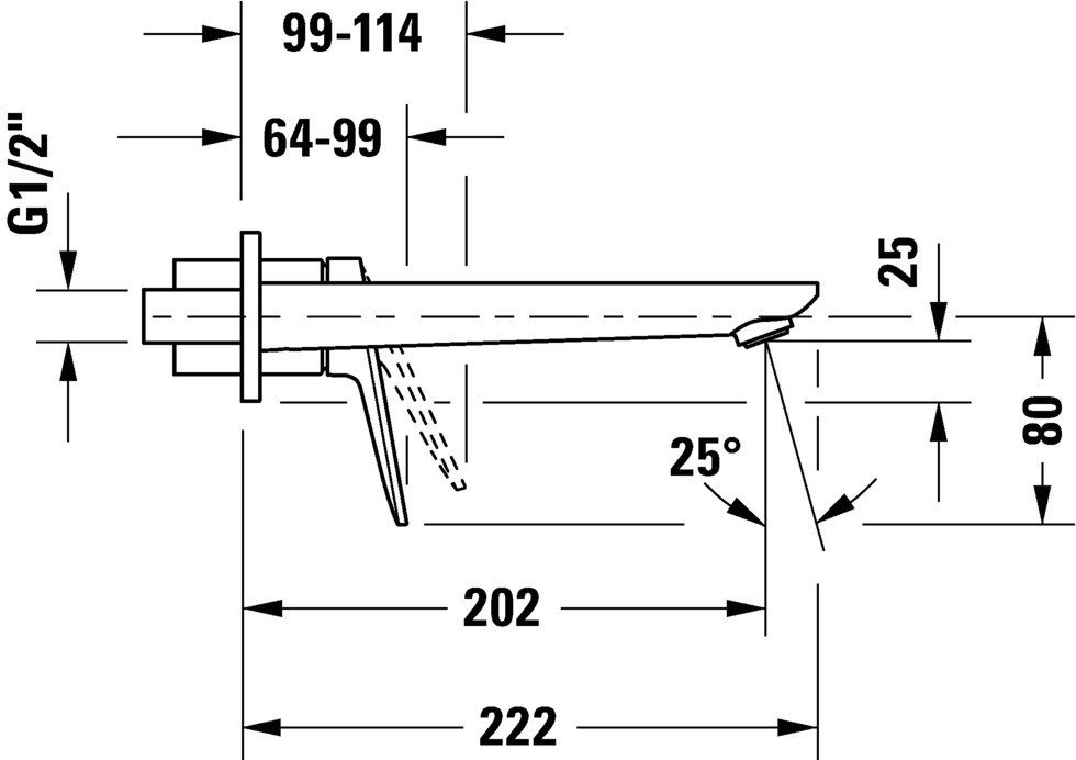 Wave Wall Basin Mixer Trim