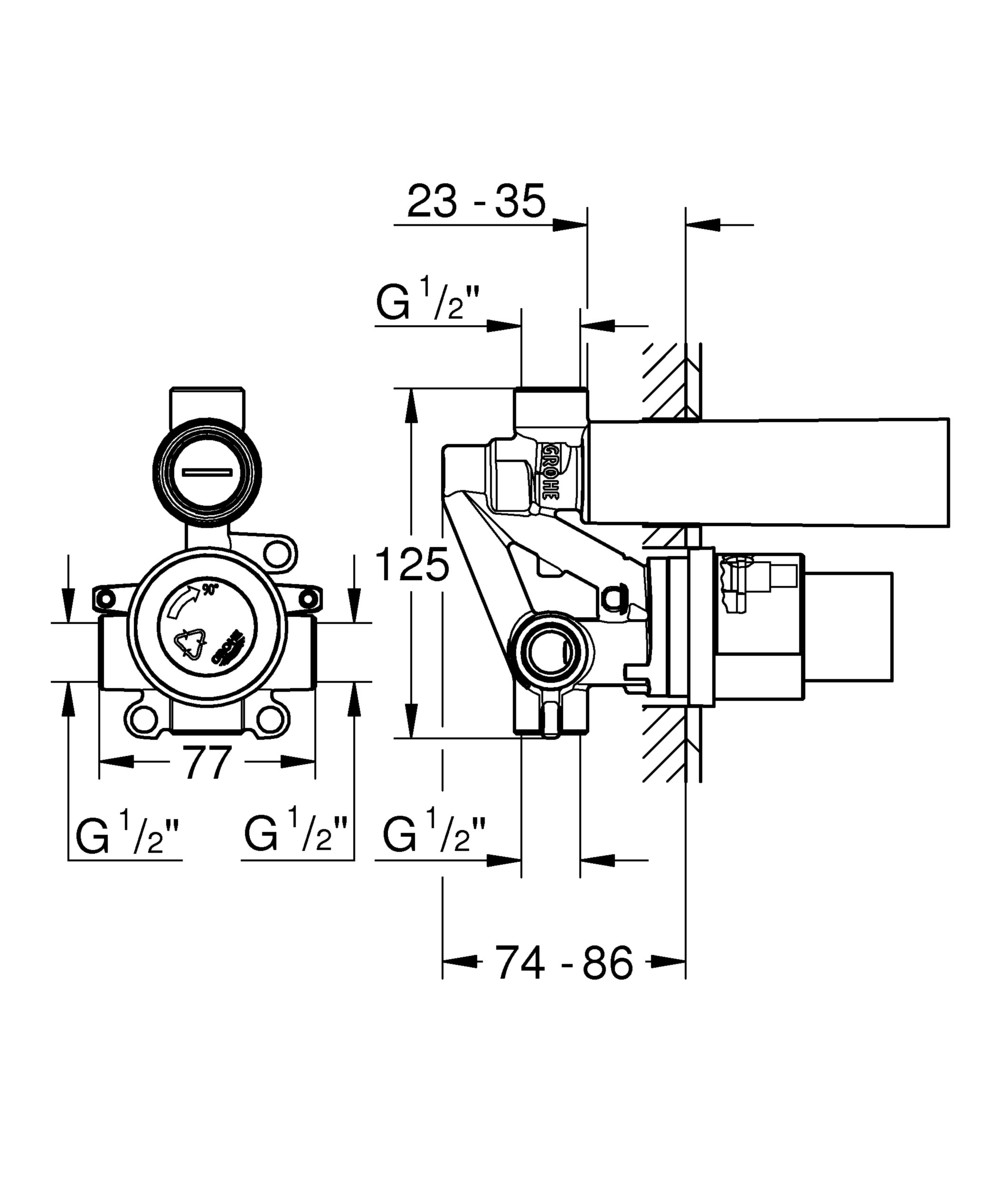 GROHE Universal Diverter Shower Mixer Inwall Body