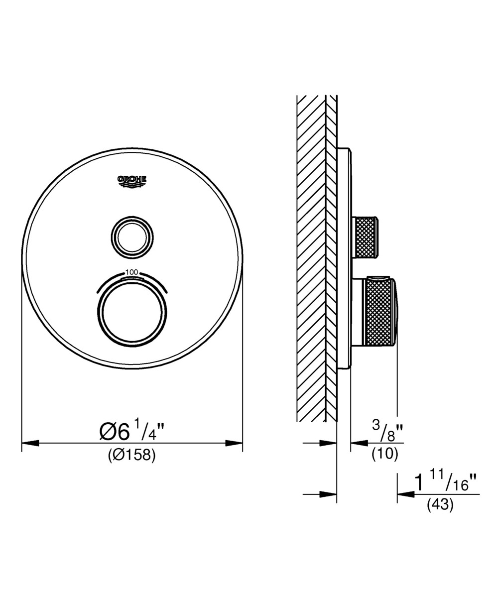 GROHE Grohtherm SmartControl Thermostat 1 Button